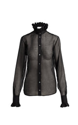 The Louisa Organza Ruffled Collar Shirt Tops Atelier UNTTLD